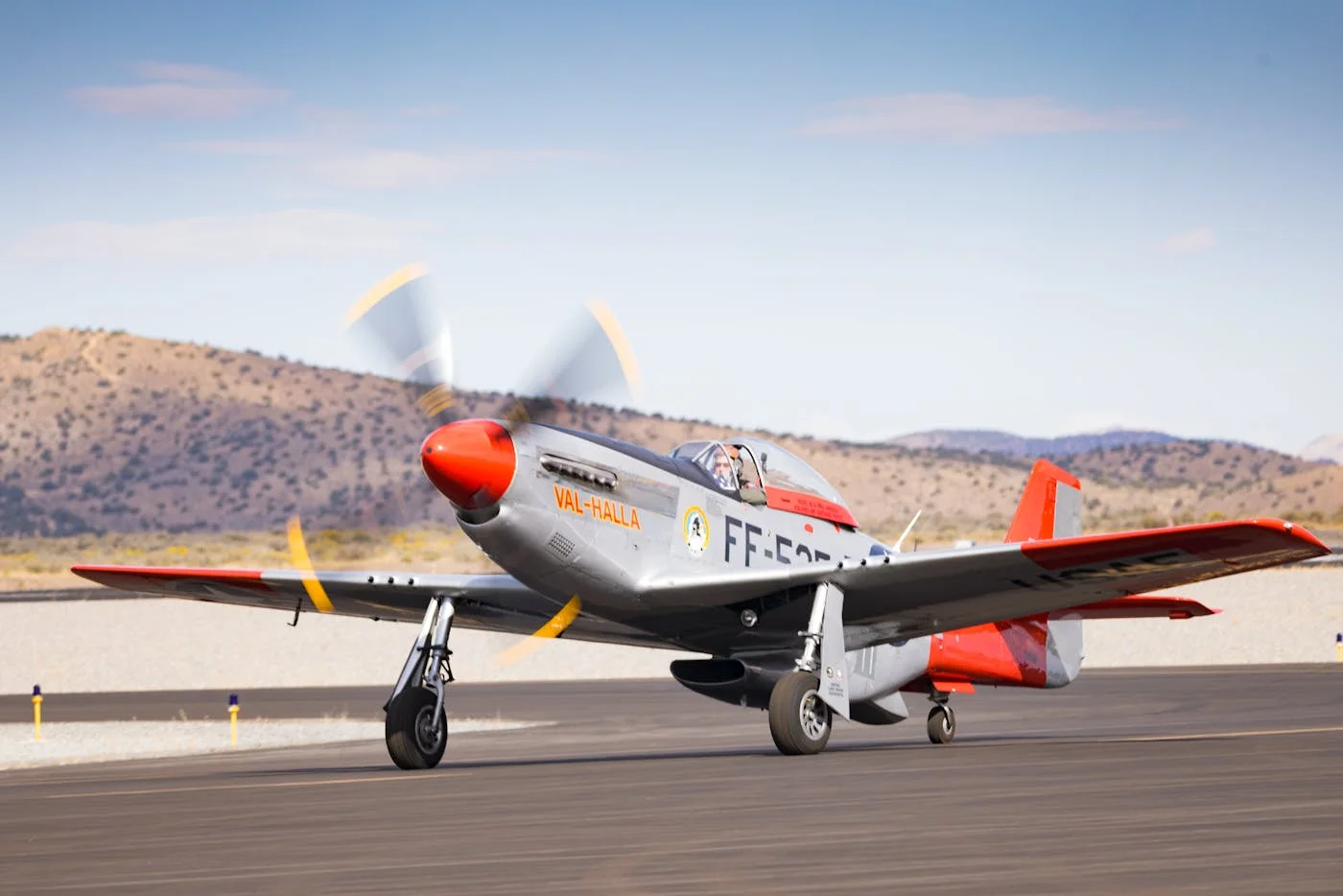 LuxShuttle private car service to CAF Airbase Georgia WWII Warbird Museum — restored P-51 Mustang at Falcon Field