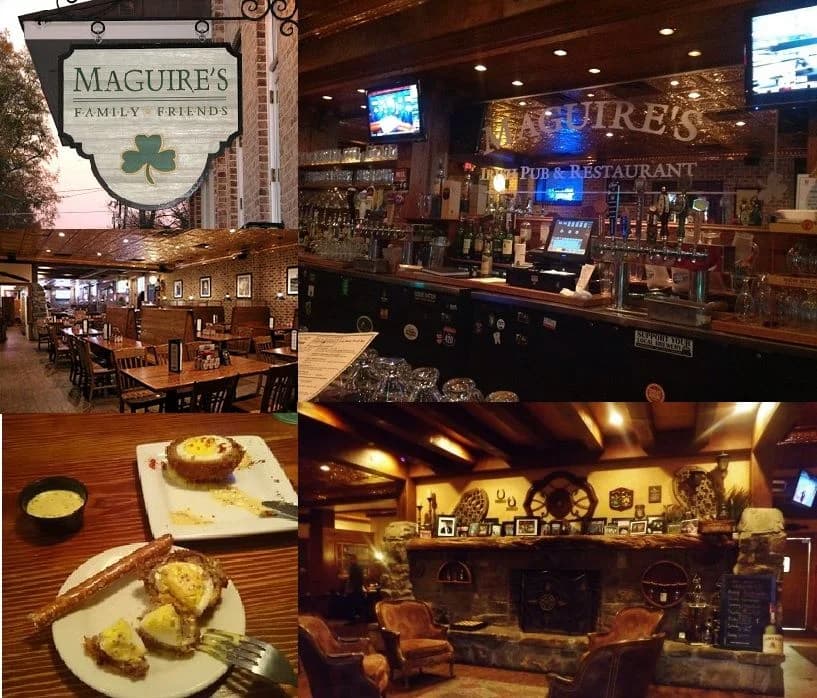 LuxShuttle private transfer to Maguire's Irish Pub — traditional Irish pub on Senoia Main Street near FFC