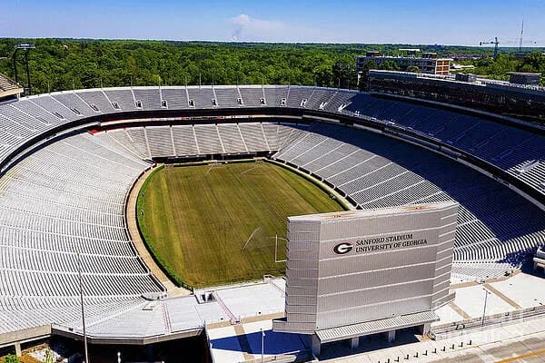 LuxShuttle private transfer to UGA Sanford Stadium — game-day chauffeur service from Barrow County Airport