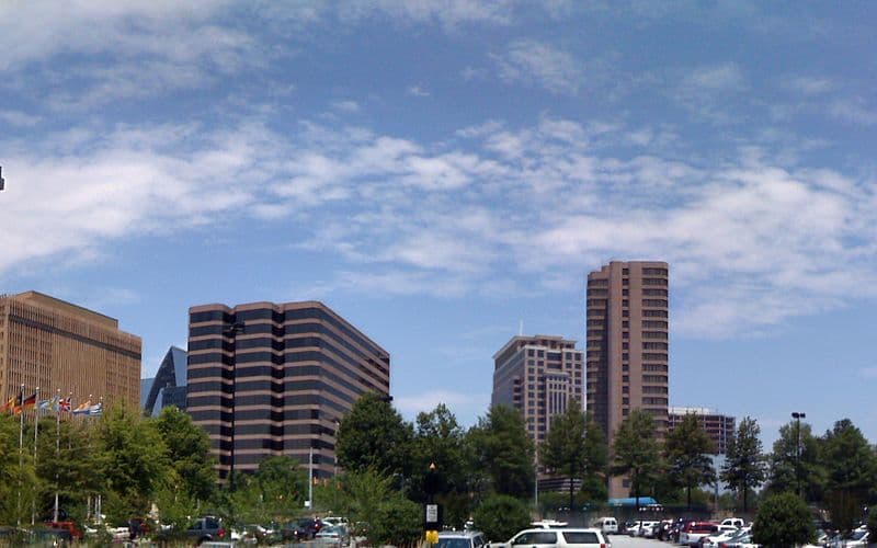 Buckhead skyline along Peachtree Road, Atlanta