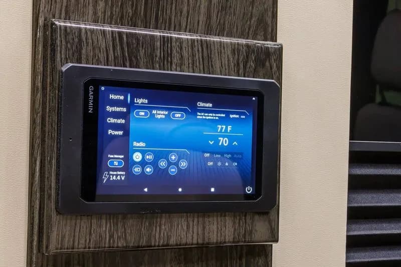 LuxShuttle Mercedes Sprinter cream leather cabin interior with seating for family transfer