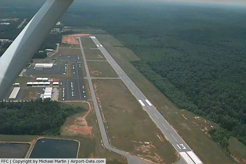 Aerial view of Atlanta Regional Airport Falcon Field FFC runway