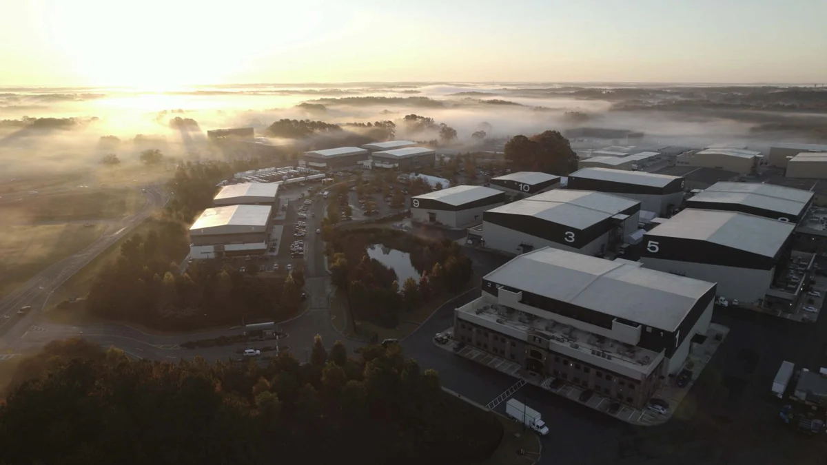 Trilith Studios aerial view near Falcon Field FFC in Peachtree City Georgia