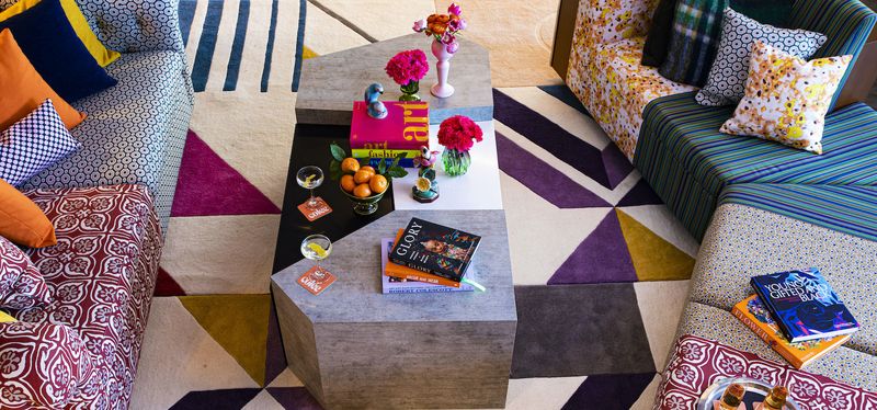 Guest room at Hotel Colee — bold Buckhead design