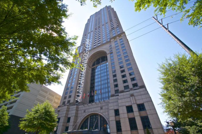 Above the Four Seasons exterior in Midtown, Atlanta